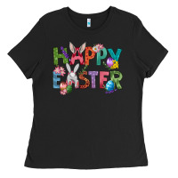 Black Western Happy Easter Ladies Tee - BundleAndBundleShop