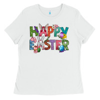 White Western Happy Easter Ladies Tee - BundleAndBundleShop