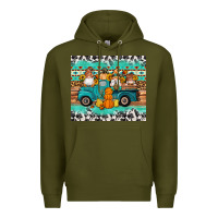 Army Green western fall truck gnomes tumbler Premium Hoodie - Artiststas