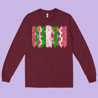 Summer Brushstrokes Long Sleeve Tee Designed By Cowhidedigitalart
