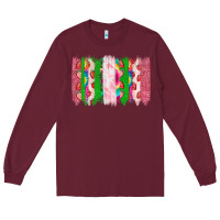 Burgundy summer brushstrokes Long Sleeve Tee - CowhideDigitalArt