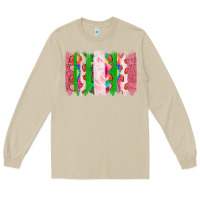 Mushroom summer brushstrokes Long Sleeve Tee - CowhideDigitalArt