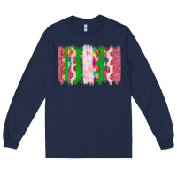 Navy summer brushstrokes Long Sleeve Tee - CowhideDigitalArt