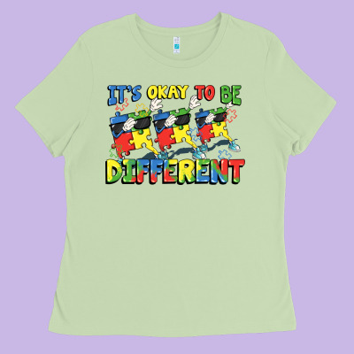 It's Okay To Be Different Autism Ladies Tee Designed By Fadigitalartstudio