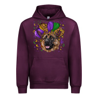Mauve Wine Mardi gras hat german shepherd Urban Hoodie - RanaPortraitStore