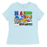 Baby Blue Be a kind sole Autism Awareness Ladies Tee - FaDigitalArtStudio