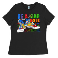 Black Be a kind sole Autism Awareness Ladies Tee - FaDigitalArtStudio