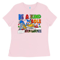 Bubblegum Pink Be a kind sole Autism Awareness Ladies Tee - FaDigitalArtStudio