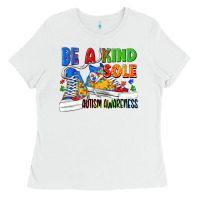 White Be a kind sole Autism Awareness Ladies Tee - FaDigitalArtStudio