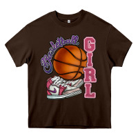 Chocolate Brown Basketball girl Heavy Core Tee - HowdyJamesFarm
