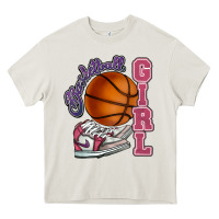 Cream Basketball girl Heavy Core Tee - HowdyJamesFarm