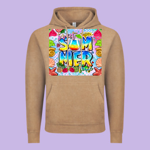 Summer Time Vintage Hoodie Designed By Cowhidedigitalart