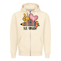 Sandshell peace love 1st grade Zipper Hoodie - JahusDesignShop