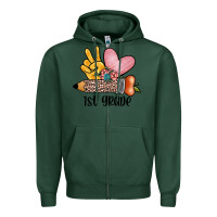 Sports Green peace love 1st grade Zipper Hoodie - JahusDesignShop