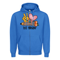True Royal peace love 1st grade Zipper Hoodie - JahusDesignShop