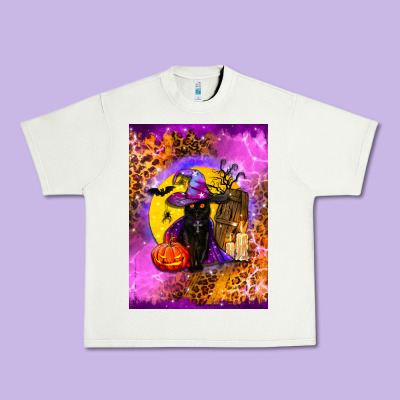 Witchy Cat Urban Heavy Tee Designed By Bundleandbundleshop