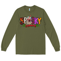 Army Green spooky summer vibes Long Sleeve Tee - CowhideDigitalArt