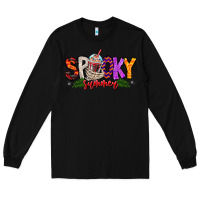 Black spooky summer vibes Long Sleeve Tee - CowhideDigitalArt