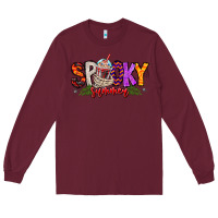 Burgundy spooky summer vibes Long Sleeve Tee - CowhideDigitalArt