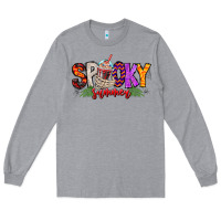 Heather Grey spooky summer vibes Long Sleeve Tee - CowhideDigitalArt
