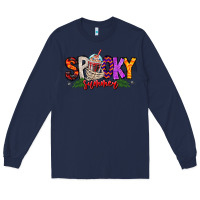 Navy spooky summer vibes Long Sleeve Tee - CowhideDigitalArt