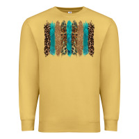 Antique Gold glitter turqoise leopard tooled leather background Premium Sweatshirt - RanaPortraitStore