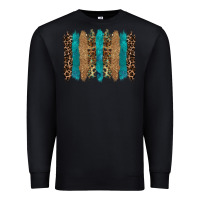 Black glitter turqoise leopard tooled leather background Premium Sweatshirt - RanaPortraitStore