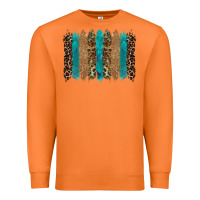 Carrot glitter turqoise leopard tooled leather background Premium Sweatshirt - RanaPortraitStore