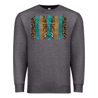 Charcoal Heather glitter turqoise leopard tooled leather background Premium Sweatshirt - RanaPortraitStore