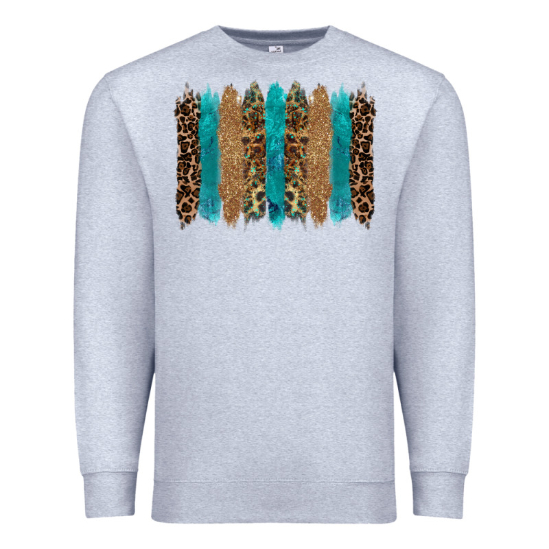 Glitter Turqoise Leopard Tooled Leather Background Premium Sweatshirt by RanaPortraitStore | Teevron