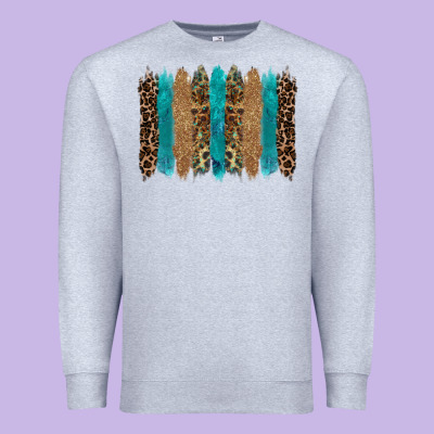Glitter Turqoise Leopard Tooled Leather Background Premium Sweatshirt Designed By Ranaportraitstore