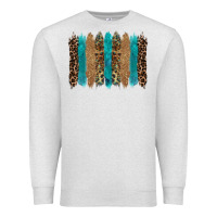 Oatmeal Heather glitter turqoise leopard tooled leather background Premium Sweatshirt - RanaPortraitStore