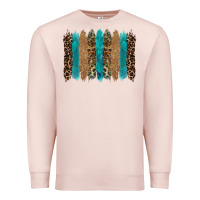Pale Pink glitter turqoise leopard tooled leather background Premium Sweatshirt - RanaPortraitStore