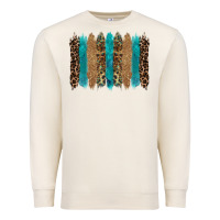 Sandshell glitter turqoise leopard tooled leather background Premium Sweatshirt - RanaPortraitStore