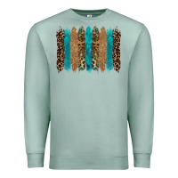 Seafoam glitter turqoise leopard tooled leather background Premium Sweatshirt - RanaPortraitStore