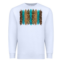White glitter turqoise leopard tooled leather background Premium Sweatshirt - RanaPortraitStore