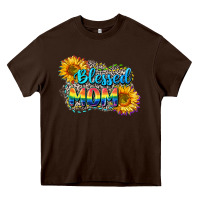 Chocolate Brown Blessed mom Heavy Core Tee - CowGirlArtShop