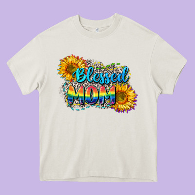 Blessed Mom Heavy Core Tee Designed By Cowgirlartshop