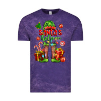 Cloud Purple santa s helper Vintage Tee - FaDigitalArtStudio