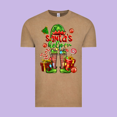 Santa S Helper Vintage Tee Designed By Fadigitalartstudio