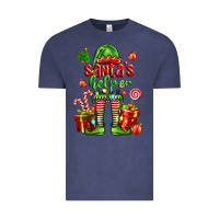Vintage Denim santa s helper Vintage Tee - FaDigitalArtStudio