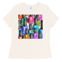 Bone colorful nail polish seamless pattern bbs Ladies Tee - BundleAndBundleShop
