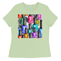 Matcha colorful nail polish seamless pattern bbs Ladies Tee - BundleAndBundleShop