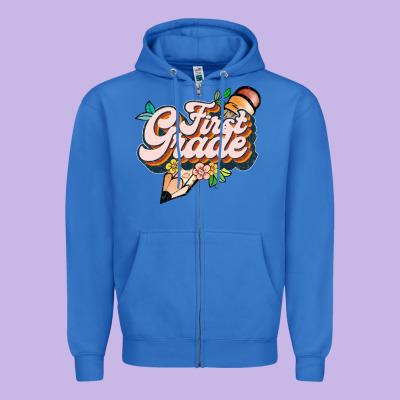 First Grade Zipper Hoodie Designed By Jahusdesignshop