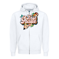 White first grade Zipper Hoodie - JahusDesignShop