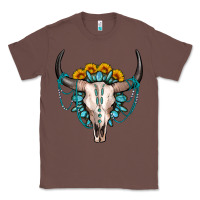 Chestnut sunflower gemstone bull skull Classic Tee - OliviaCreatesArt