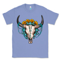 Colony Blue sunflower gemstone bull skull Classic Tee - OliviaCreatesArt