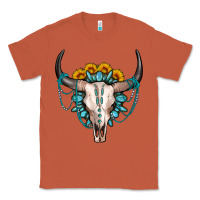 Copper sunflower gemstone bull skull Classic Tee - OliviaCreatesArt