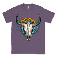 Lavender sunflower gemstone bull skull Classic Tee - OliviaCreatesArt