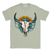 Matcha sunflower gemstone bull skull Classic Tee - OliviaCreatesArt